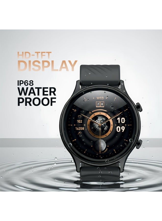 LYCKA Smarto W'Pro Smartwatch - 1.39-inch HD TFT Full Touch Display, IP68 Waterproof, 15-Day Standby, Bluetooth 5.3, Health & Fitness Tracker - Black - Image 2